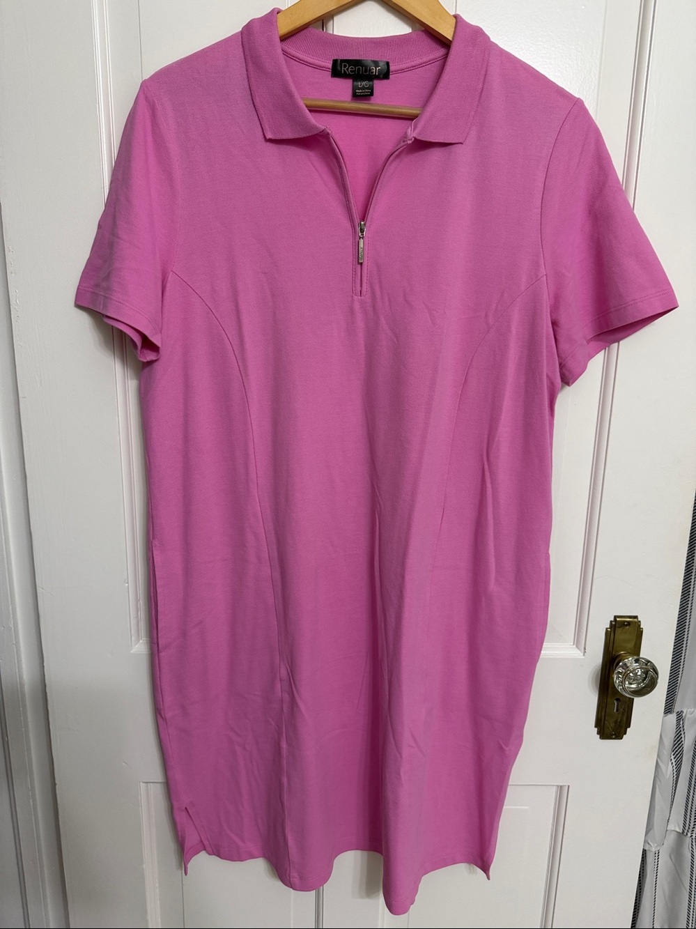 Renuar Pink Polo Shirt Dress Size Large
